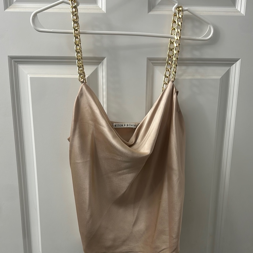 Alice + Olivia Gold Chain Strap Top Size M